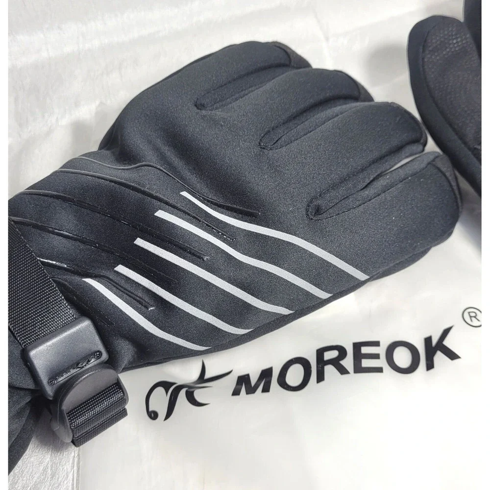 Moreok 3M Thinsulate Winter Bike Cycling Driving Hiking Gloves - Black - Medium
